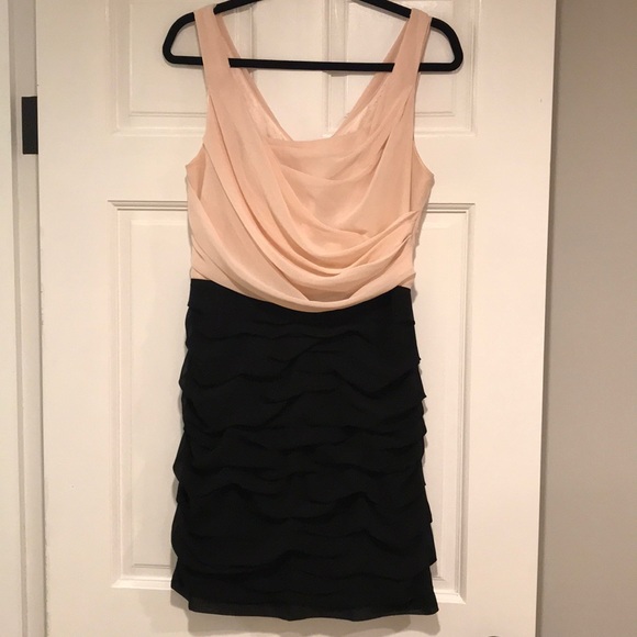 Express Dresses & Skirts - Express | blush and black ruched dress Express Dresses & Skirts - Express | blush and black ruched dress